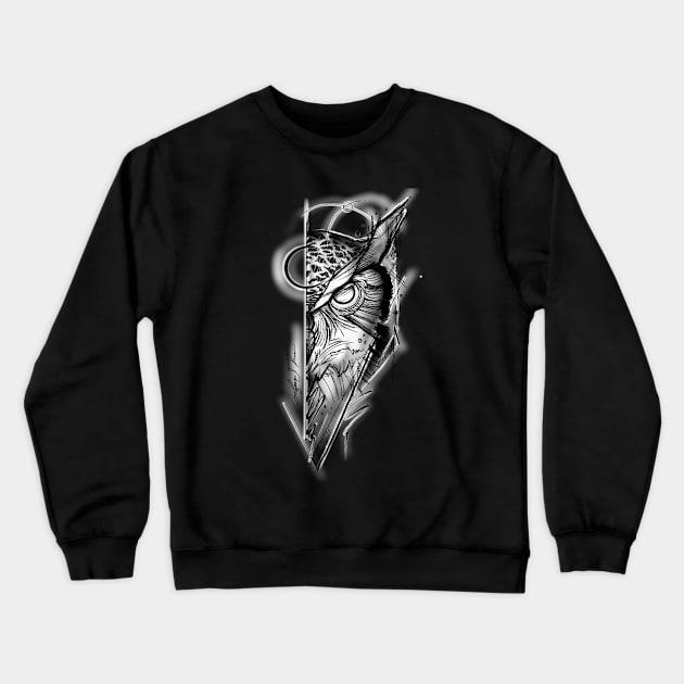 Owl Crewneck Sweatshirt by Lazrartist